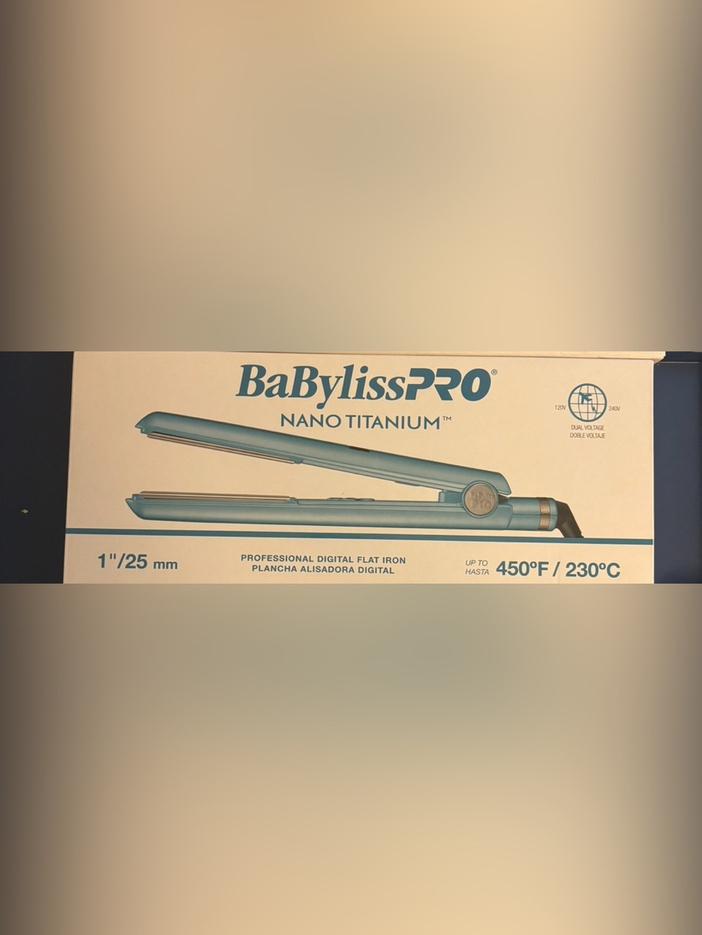 BaBylissPRO Nano Titanium 1" Professional Flat Iron - Teal